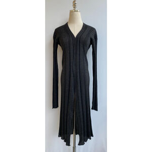 ALYSI Grey Metallic Oversized Open Front Long Lightweight Jacket Cardigan Size S